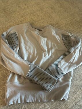 Light Grey Perforated Sleeve Sweatshirt